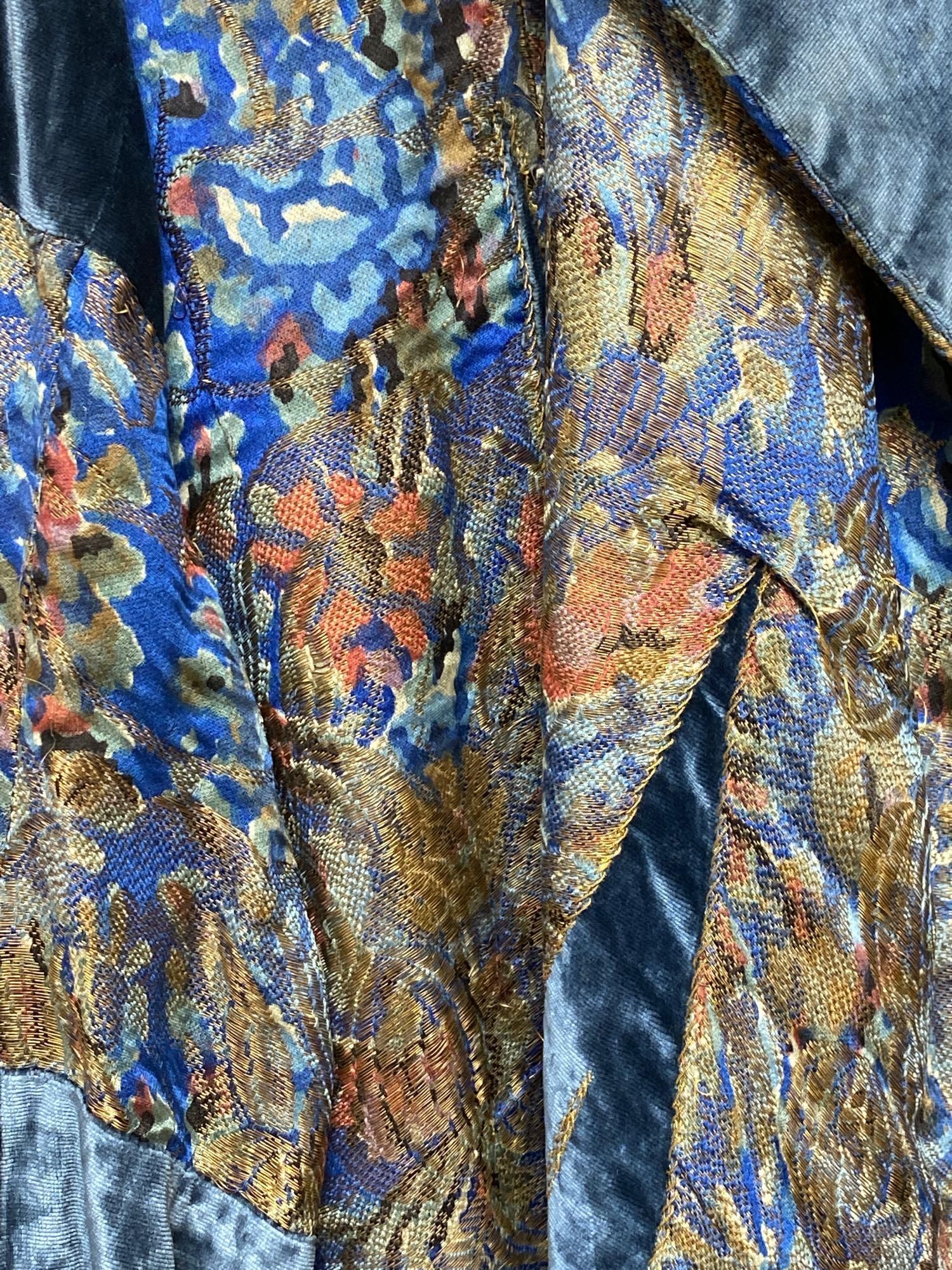 A Liberty & Co ladies embroidered silk and lurex brocade jacket, circa 1920, with original Liberty label